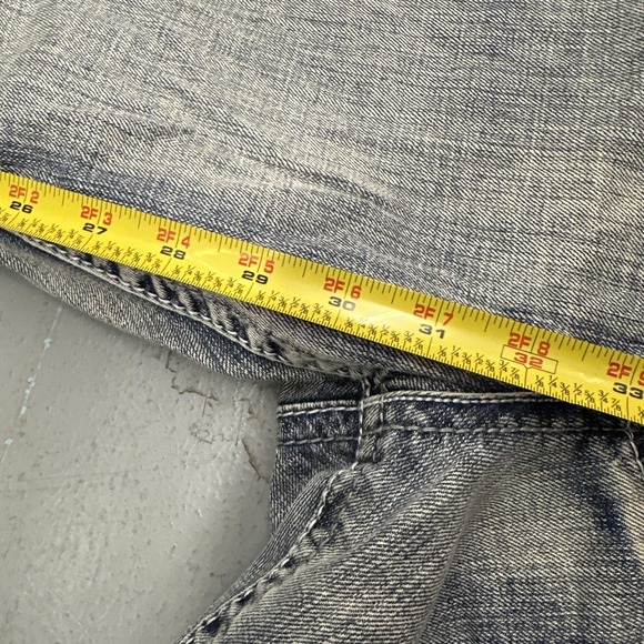 Axel Treadwell Jeans Mens 38x32 Gray Med Wash Relaxed Straight Distressed - Picture 9 of 12